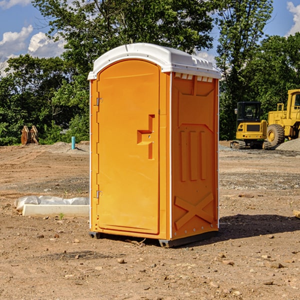 how often are the portable restrooms cleaned and serviced during a rental period in Latham